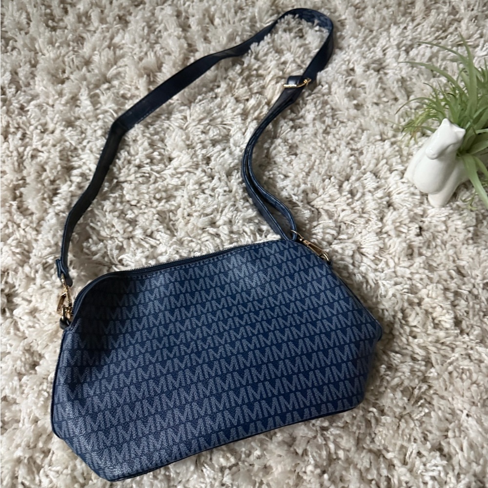 Stylish Blue Monogram women’s super cute, navy blue Crossbody Bag